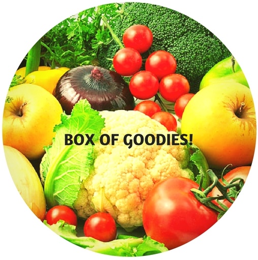 box of fruits and veggies